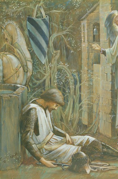 Lancelot爵士水粉在356921纸细节上的失败 作者 爱德华·伯恩·琼斯